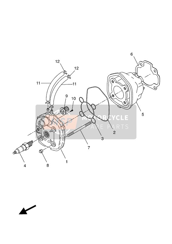 Yamaha NS50N 2016 Cabeza de cilindro para un 2016 Yamaha NS50N